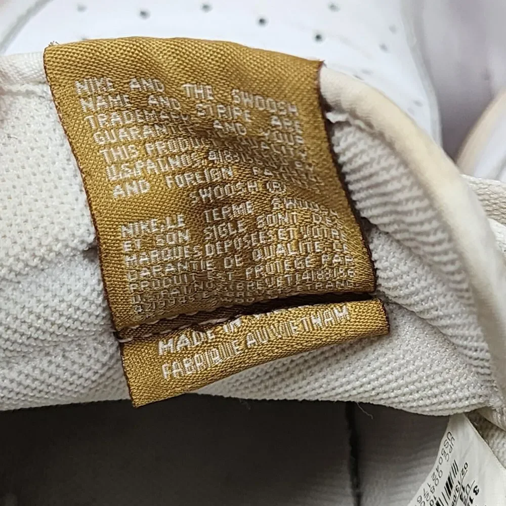 Nike Air Force 1 Mens 14 Low White Perforated Side Panels Gold Letter 315122-992